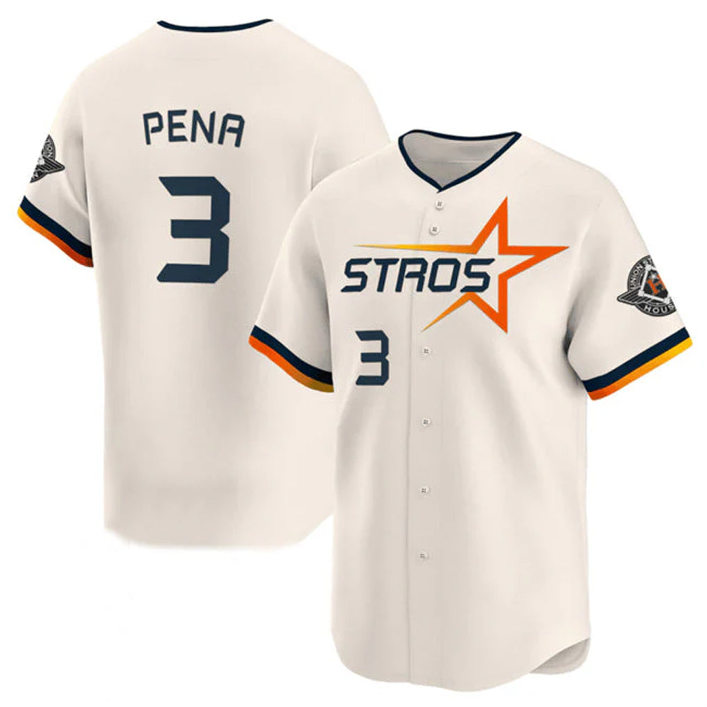 Lashops H.Astros #3 Jeremy Pe?a Player Cream Limited Home Stitched Jerseys
