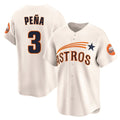Lashops H.Astros #3 Jeremy Pe?a Player Cream Throwback Cooperstown Collection Limited Stitched Jerseys