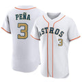 Lashops H.Astros #3 Jeremy Pe?a Player Gold Collection Limited Elite Home Stitched Jerseys