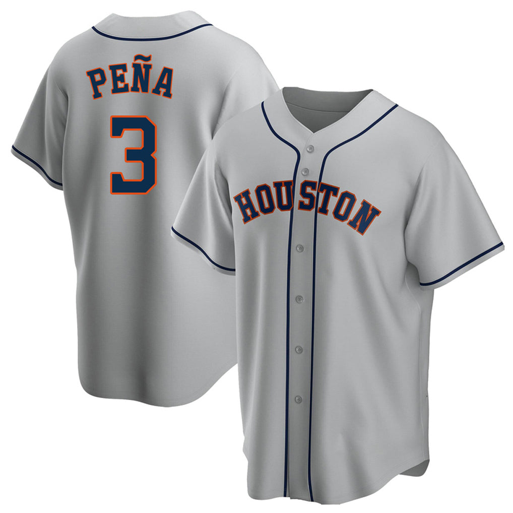 Lashops H.Astros #3 Jeremy Pe?a Player Gray Home Game Stitched Jerseys