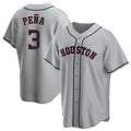 Lashops H.Astros #3 Jeremy Pe?a Player Gray Home Game Stitched Jerseys