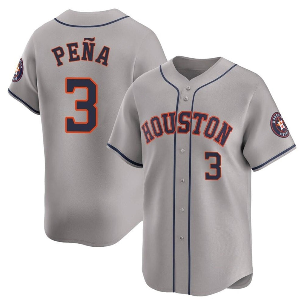 Lashops H.Astros #3 Jeremy Pe?a Player Gray Home Limited Stitched Jerseys