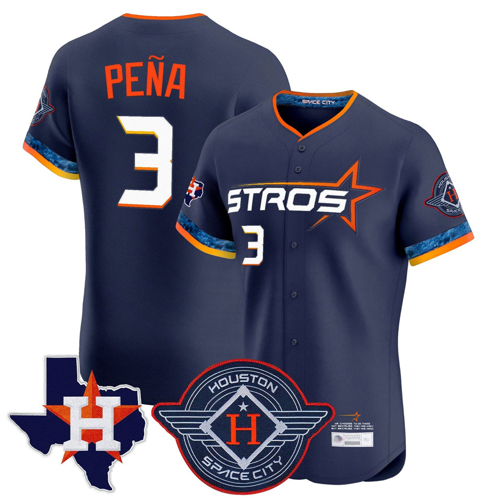 Lashops H.Astros #3 Jeremy Pe?a Player Navy City Connect Texas Patch Vapor Premier Limited Elite Home Stitched Jerseys