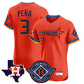 Lashops H.Astros #3 Jeremy Pe?a Player Orange City Connect Texas Patch Vapor Premier Limited Elite Home Stitched Jerseys