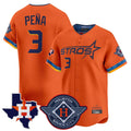 Lashops H.Astros #3 Jeremy Pe?a Player Orange City Connect Texas Patch Vapor Premier Limited Home Stitched Jerseys