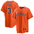 Lashops H.Astros #3 Jeremy Pe?a Player Orange Home Game Stitched Jerseys