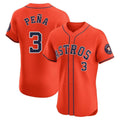 Lashops H.Astros #3 Jeremy Pe?a Player Orange Home Limited Elite Stitched Jerseys