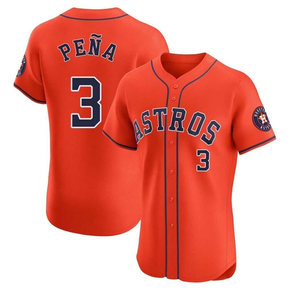 Lashops H.Astros #3 Jeremy Pe?a Player Orange Home Limited Elite Stitched Jerseys