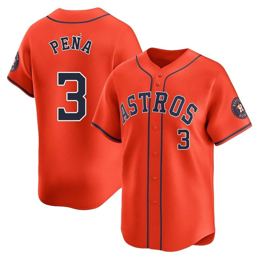 Lashops H.Astros #3 Jeremy Pe?a Player Orange Home Limited Stitched Jerseys