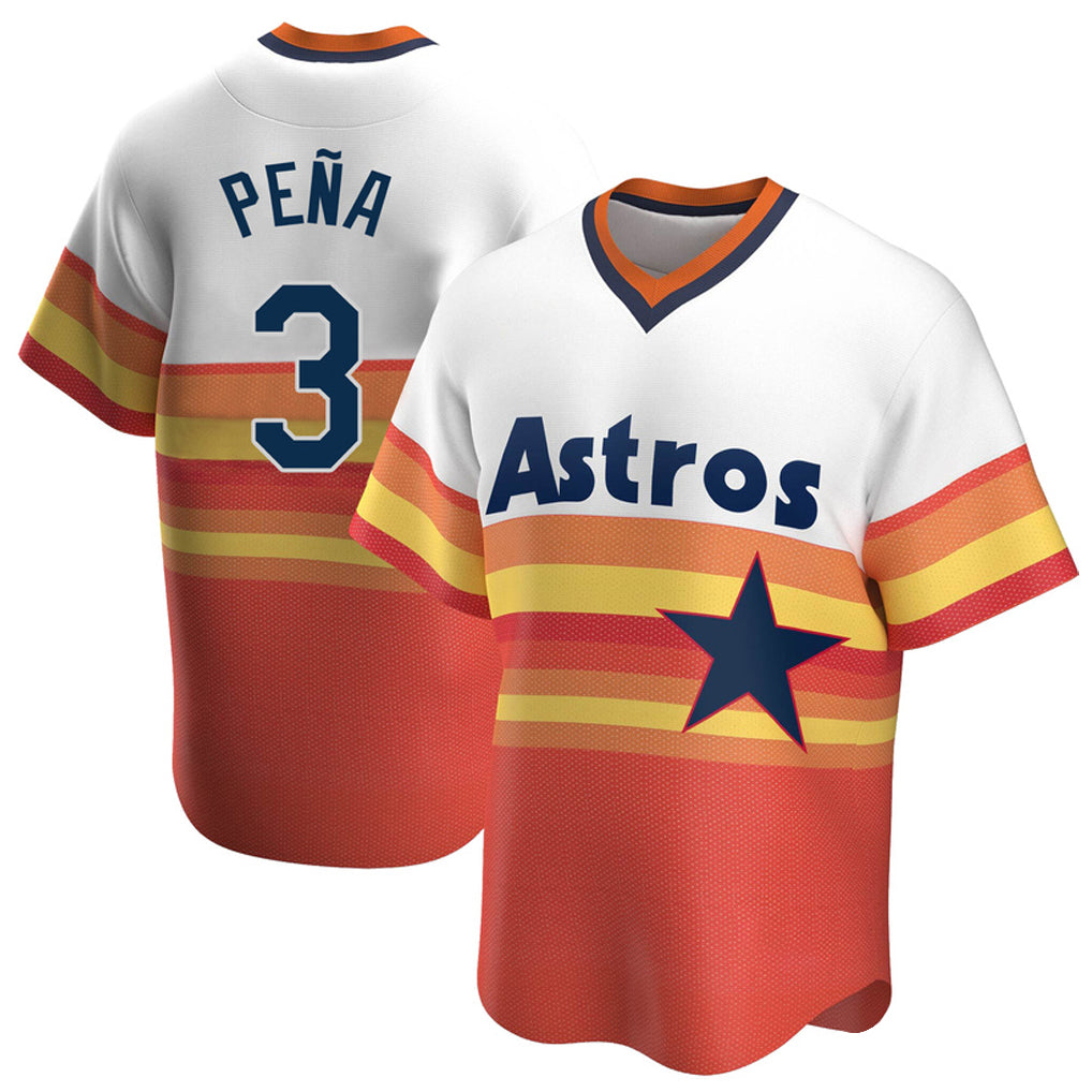 Lashops H.Astros #3 Jeremy Pe?a Player Rainbow Cooperstown Collection T-shirt Stitched Jerseys