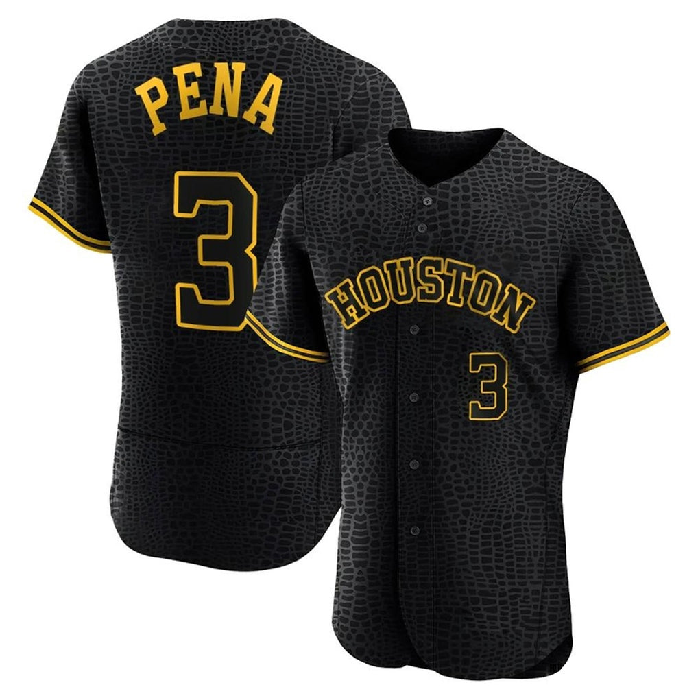 Lashops H.Astros #3 Jeremy Pe?a Player Snake Skin City Limited Elite Home Stitched Jerseys