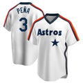 Lashops H.Astros #3 Jeremy Pe?a Player White Cooperstown Collection T-shirt Stitched Jerseys