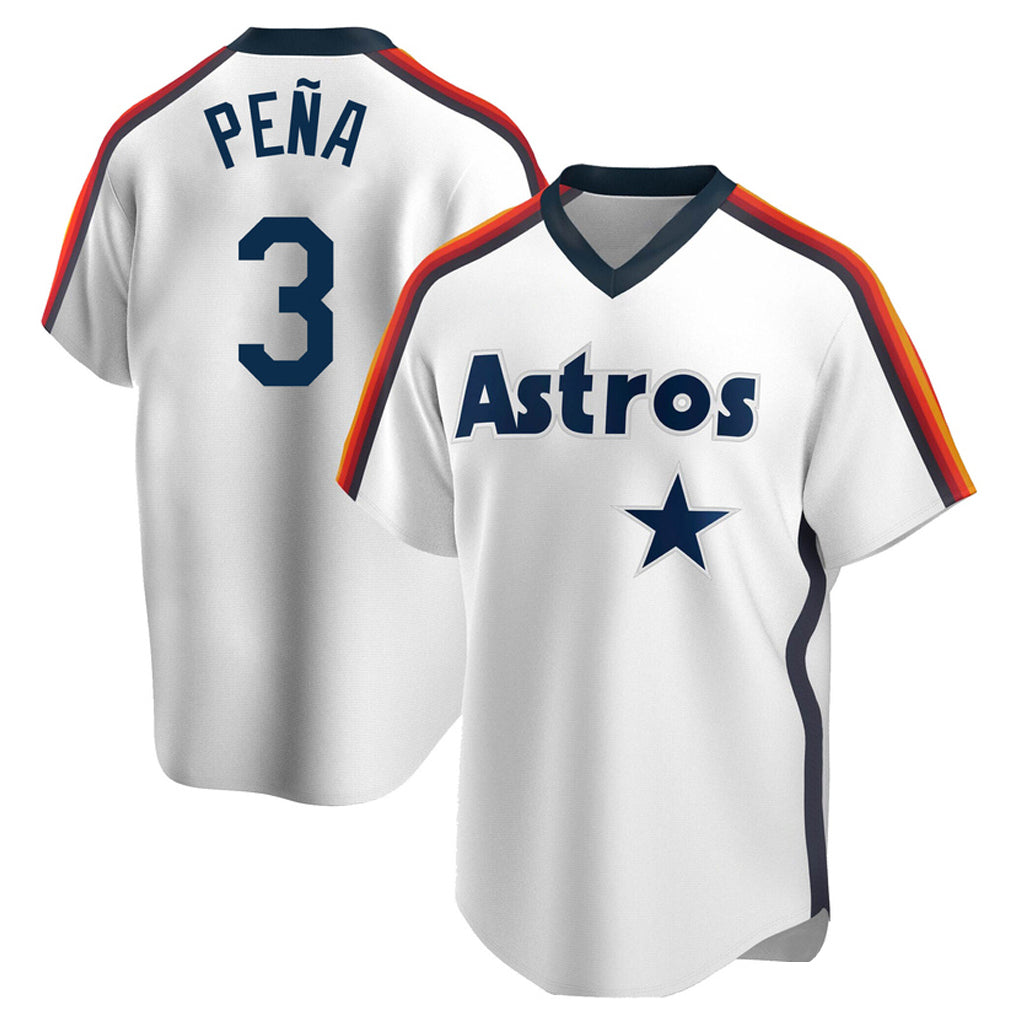 Lashops H.Astros #3 Jeremy Pe?a Player White Cooperstown Collection T-shirt Stitched Jerseys
