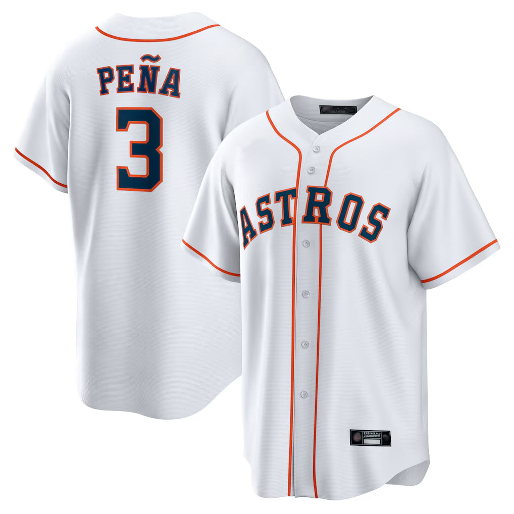 Lashops H.Astros #3 Jeremy Pe?a Player White Home Game Stitched Jerseys