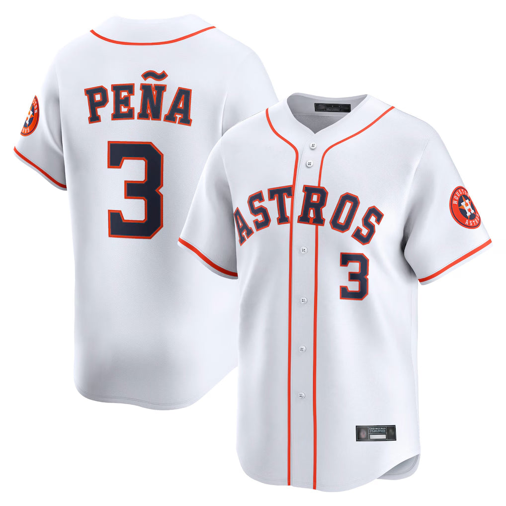 Lashops H.Astros #3 Jeremy Pe?a Player White Home Limited Stitched Jerseys