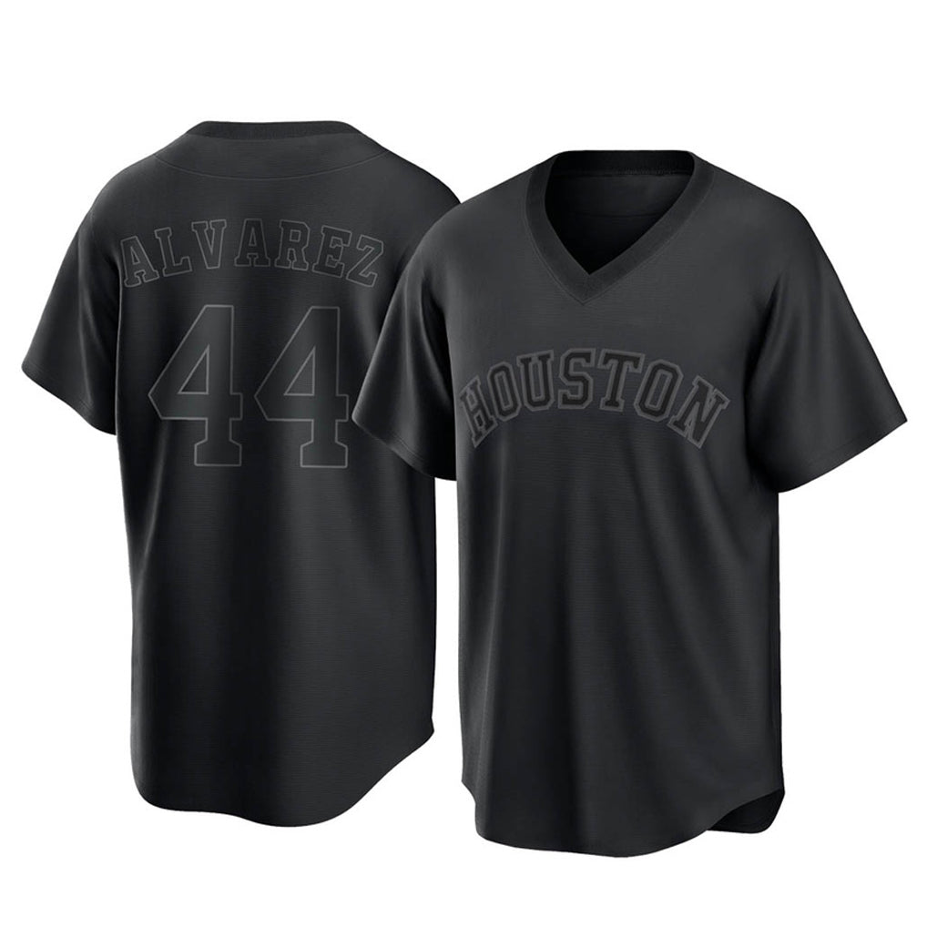 Lashops H.Astros #44 Yordan Alvarez Player Black Fashion T-shirt Home Game Stitched Jerseys