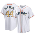 Lashops H.Astros #44 Yordan Alvarez Player Gold Collection Game Home Stitched Jerseys
