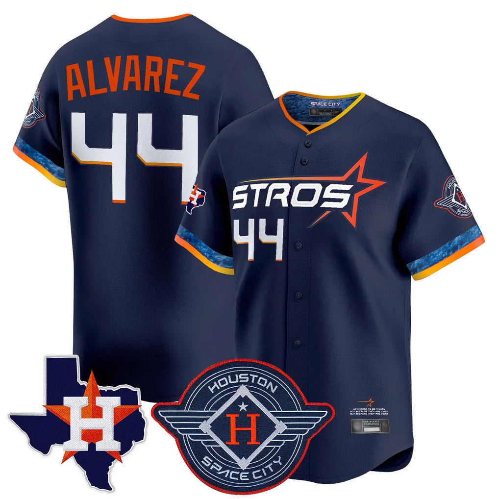 Lashops H.Astros #44 Yordan Alvarez Player Navy City Connect Texas Patch Vapor Premier Limited Home Stitched Jerseys