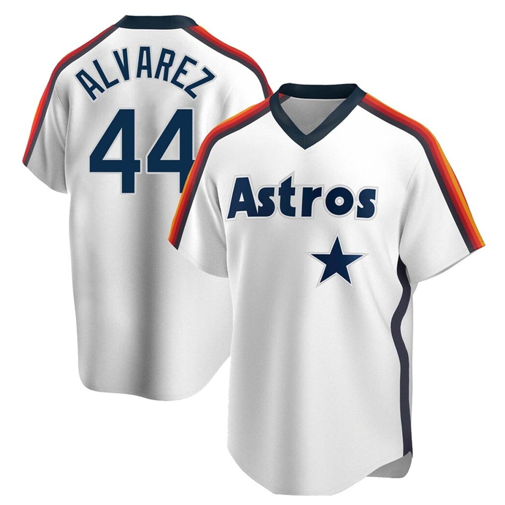 Lashops H.Astros #44 Yordan Alvarez Player White Cooperstown Collection T-shirt Stitched Jerseys