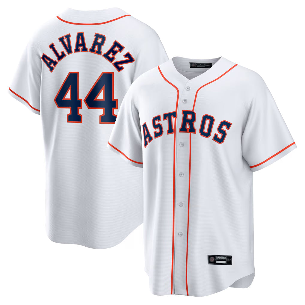 Lashops H.Astros #44 Yordan Alvarez Player White Home Game Stitched Jerseys