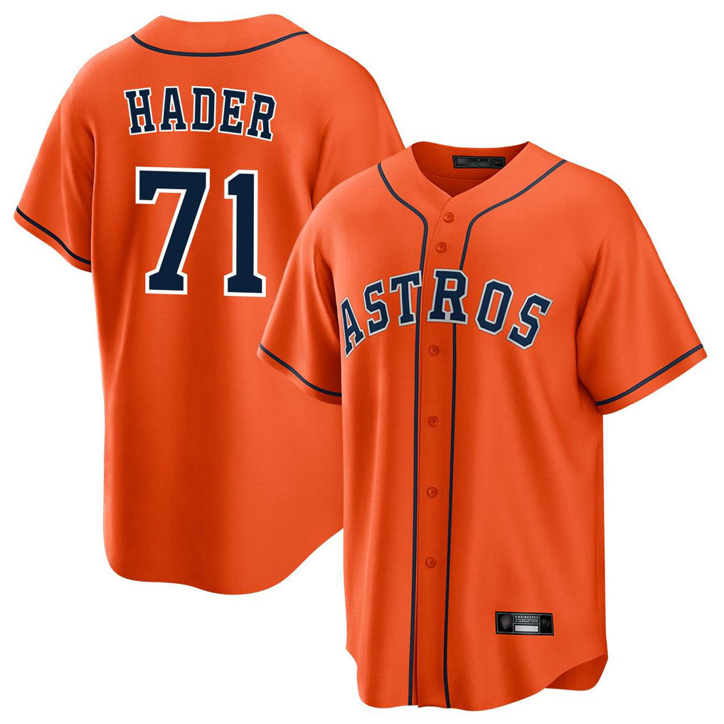 Lashops H.Astros #71 Josh Hader Player Orange Home Game Stitched Jerseys