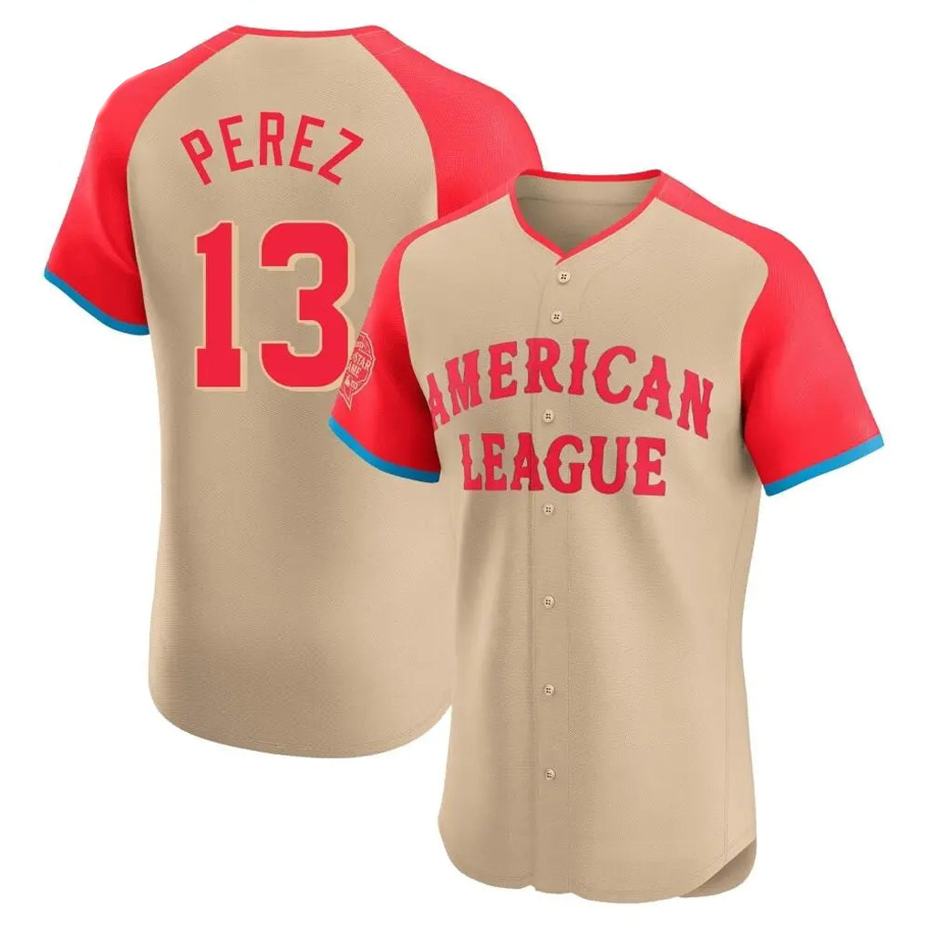 Lashops KC.Royals #13 Salvador Perez Player Cream American League All-Star Game Limited Home Stitched Jerseys