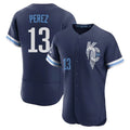 Lashops KC.Royals #13 Salvador Perez Player Navy City Connect Limited Elite Home Stitched Jerseys