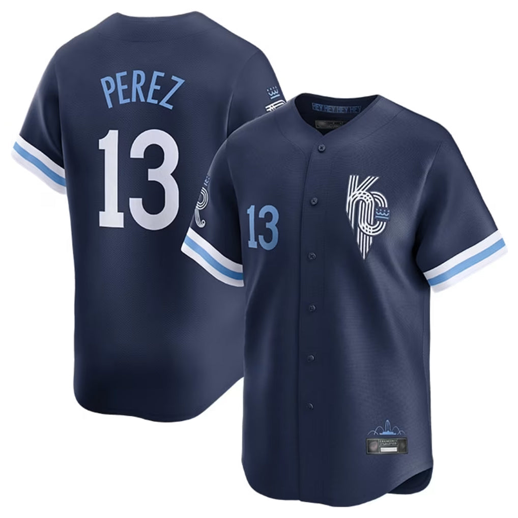 Lashops KC.Royals #13 Salvador Perez Player Navy City Connect Limited Home Stitched Jerseys