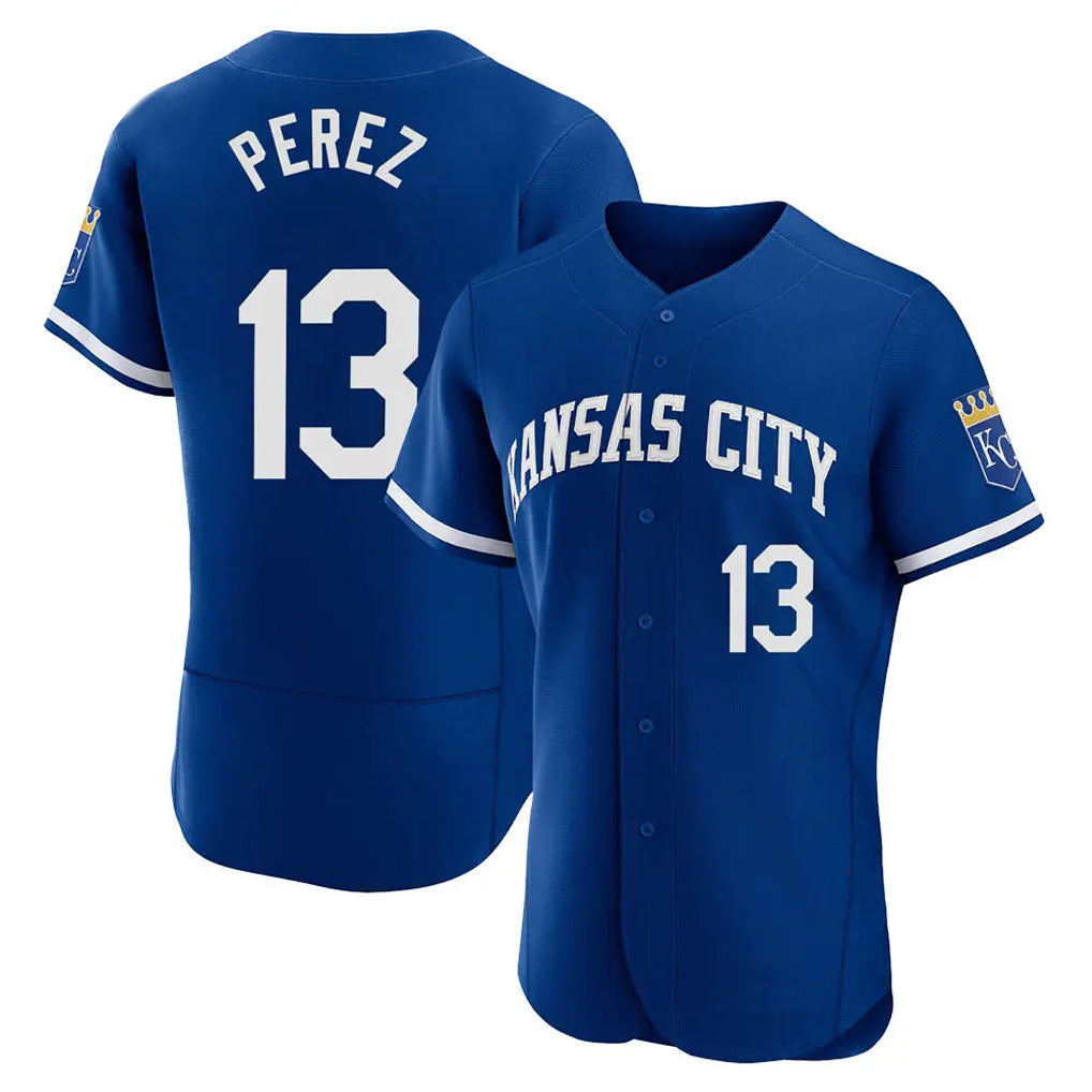 Lashops KC.Royals #13 Salvador Perez Player Royal City Connect Limited Elite Home Game Stitched Jerseys