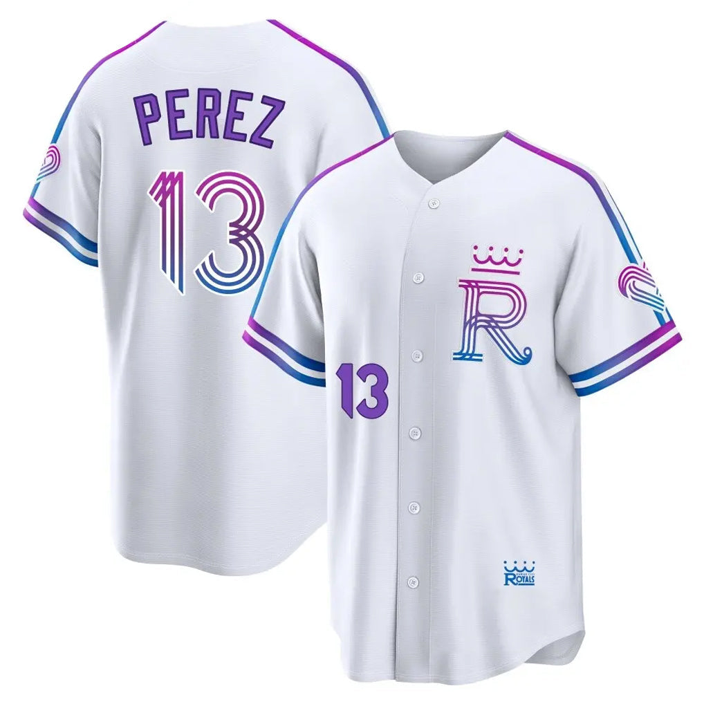 Lashops KC.Royals #13 Salvador Perez Player White 2026 City Connect Limited Home Stitched Jerseys