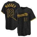 Lashops KC.Royals #19 Michael Massey Player Black Snake Skin City Game Stitched Jerseys