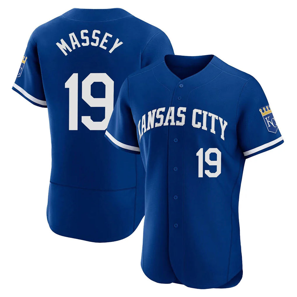 Lashops KC.Royals #19 Michael Massey Player Royal City Connect Limited Elite Home Game Stitched Jerseys
