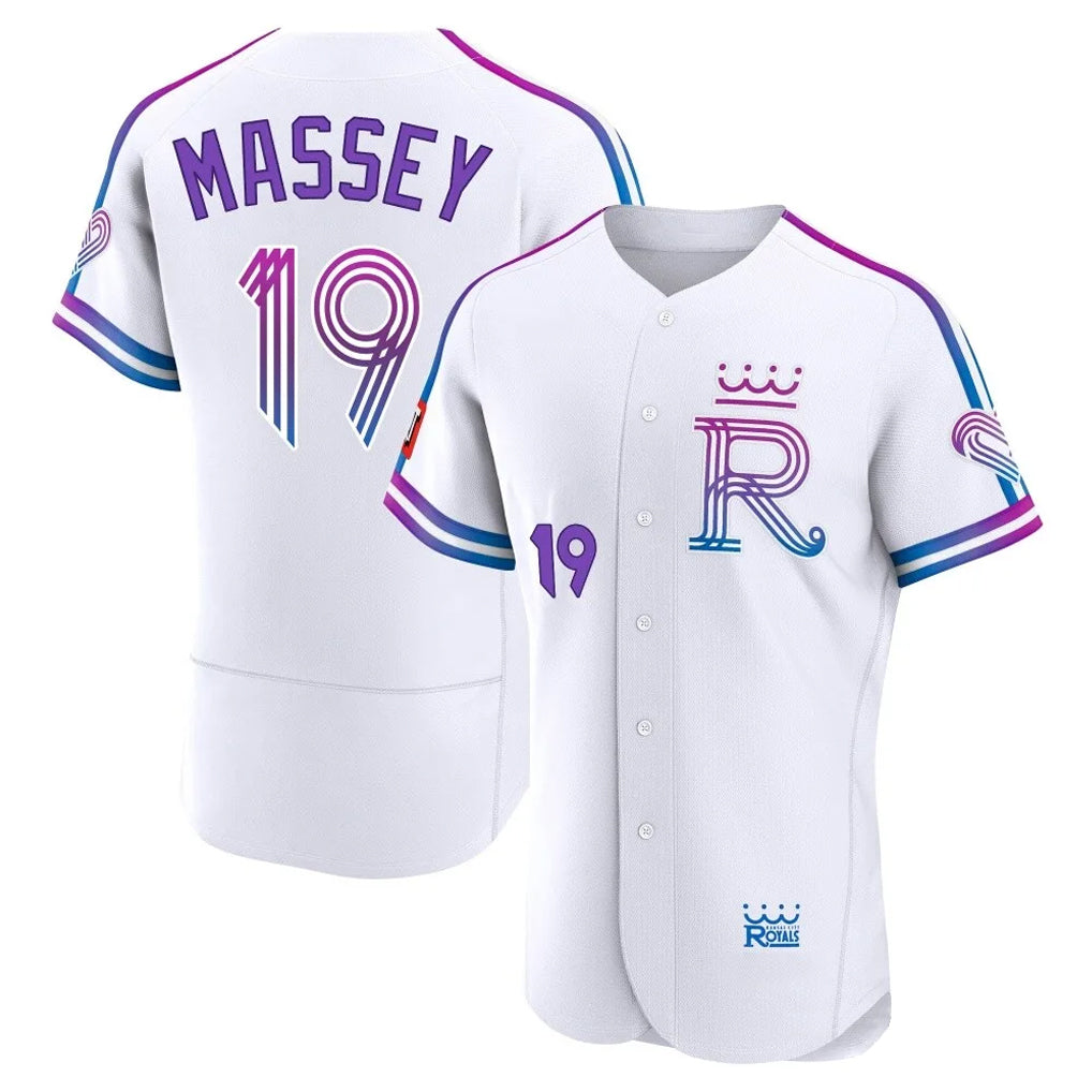 Lashops KC.Royals #19 Michael Massey Player White 2026 City Connect Limited Elite Home Stitched Jerseys