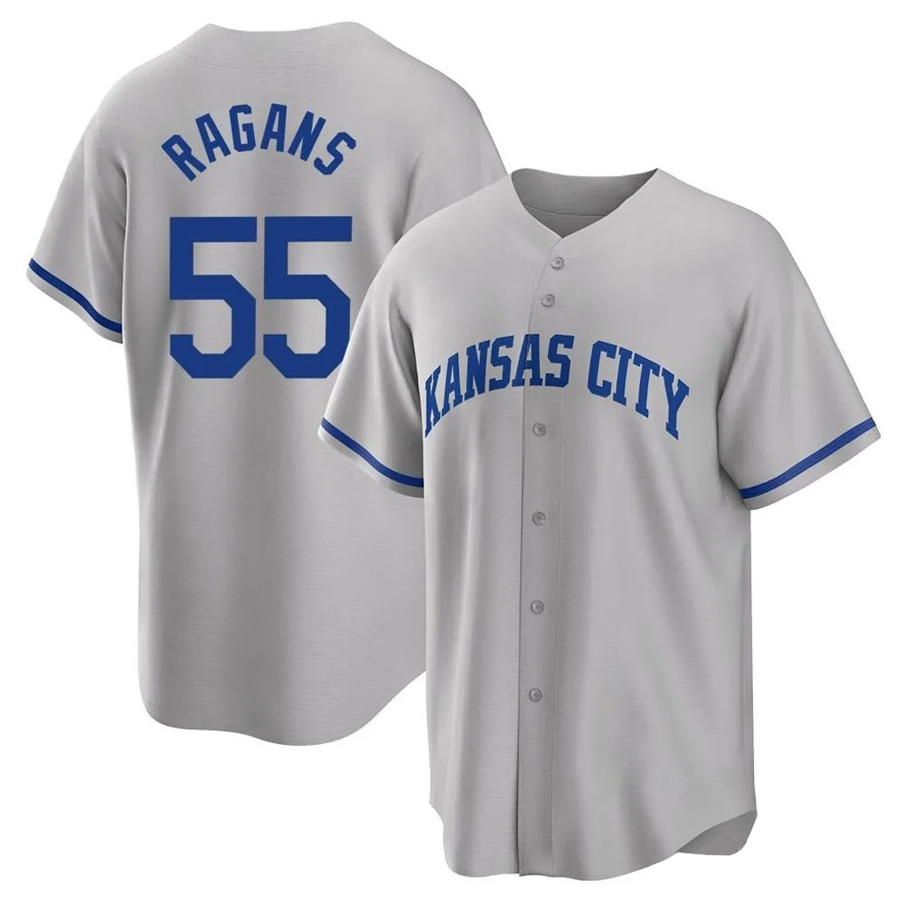 Lashops KC.Royals #55 Cole Ragans Player Gray Game Home Stitched Jerseys