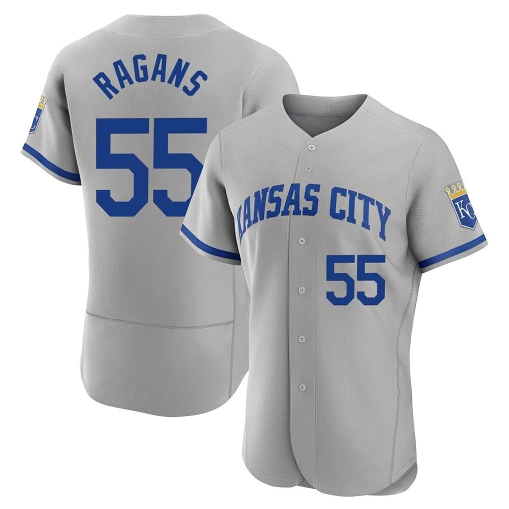 Lashops KC.Royals #55 Cole Ragans Player Gray Limited Elite Home Game Stitched Jerseys