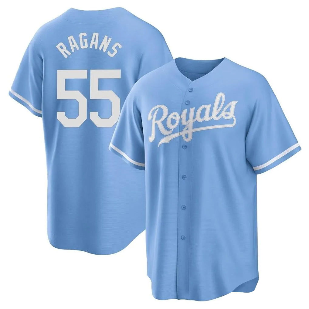 Lashops KC.Royals #55 Cole Ragans Player Light Blue Home Game Stitched Jerseys