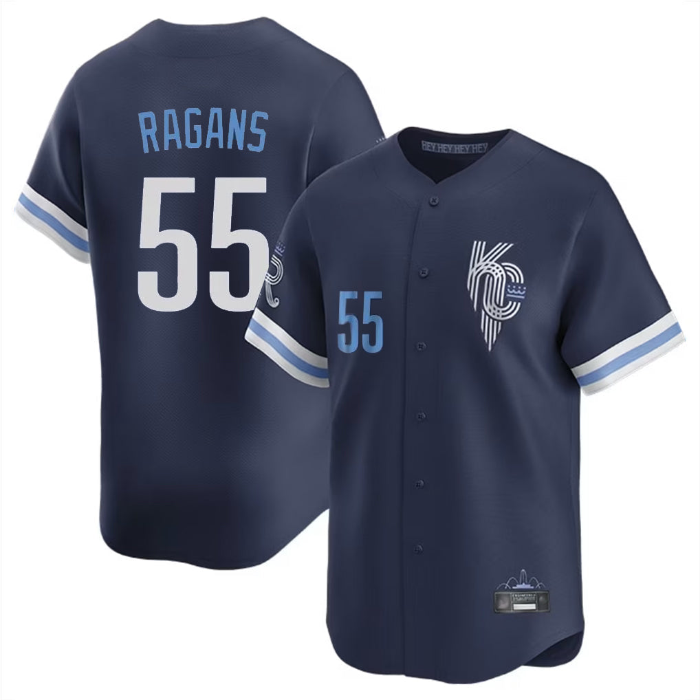 Lashops KC.Royals #55 Cole Ragans Player Navy City Connect Limited Home Stitched Jerseys