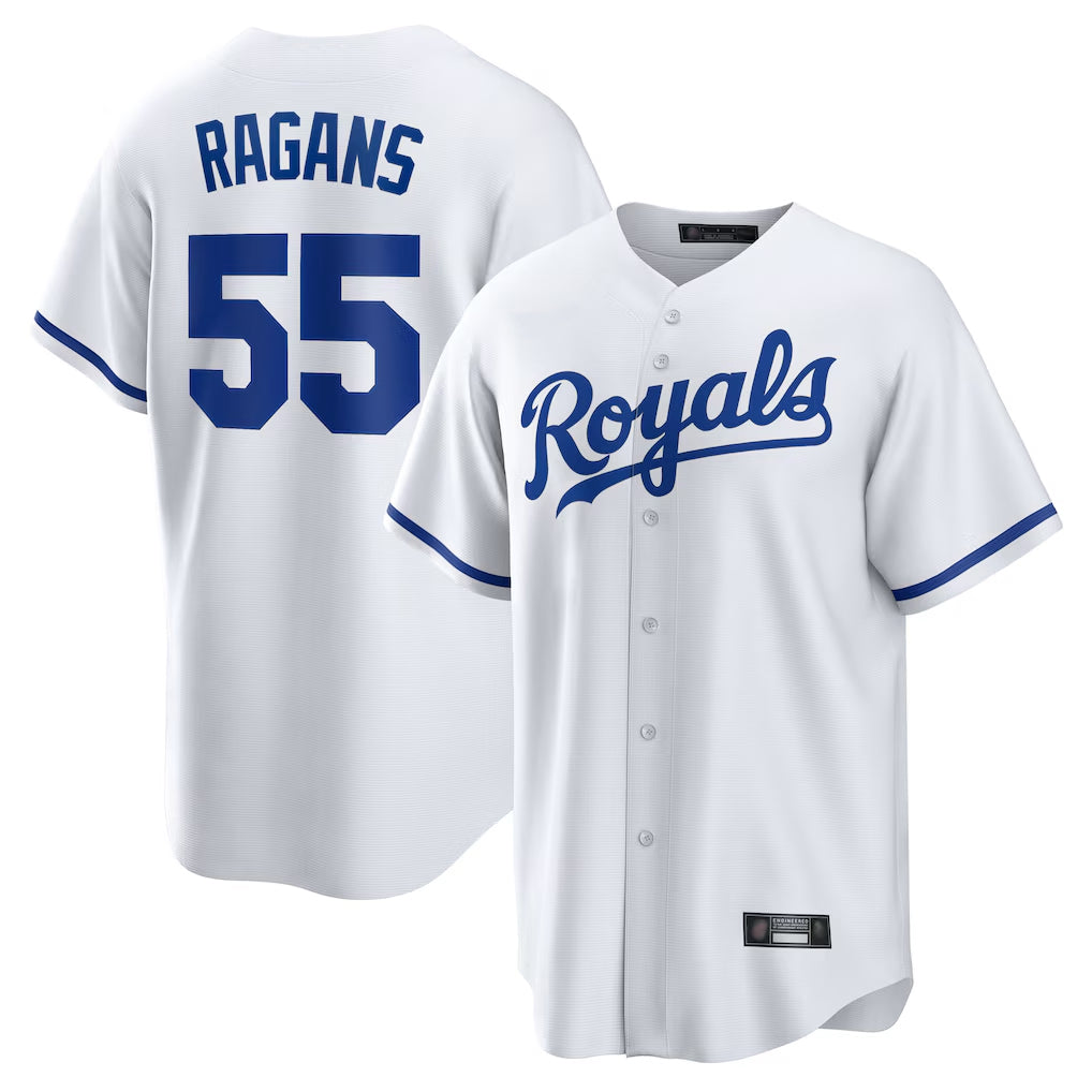 Lashops KC.Royals #55 Cole Ragans Player White Home Game Stitched Jerseys