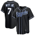 Lashops KC.Royals #7 Bobby Witt Jr. Player Black Carbon Fashion Home Game Stitched Jerseys