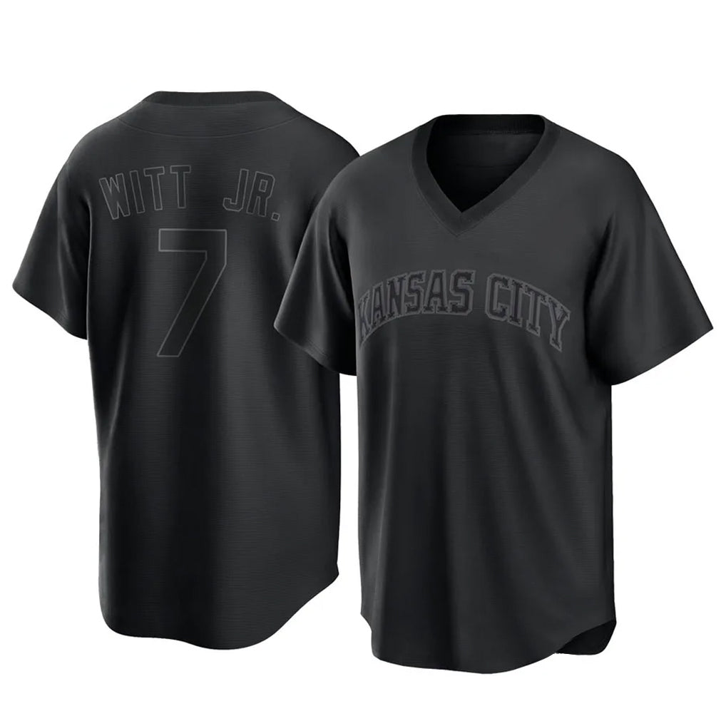 Lashops KC.Royals #7 Bobby Witt Jr. Player Black Fashion Game Stitched Jerseys