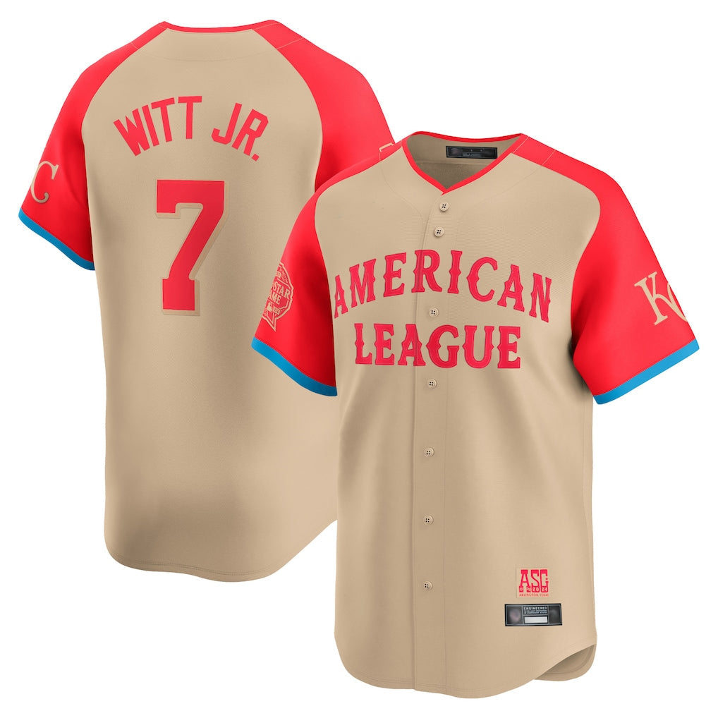 Lashops KC.Royals #7 Bobby Witt Jr. Player Cream American League All-Star Game Limited Home Stitched Jerseys