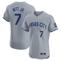 Lashops KC.Royals #7 Bobby Witt Jr. Player Gray Limited Elite Home Stitched Jerseys