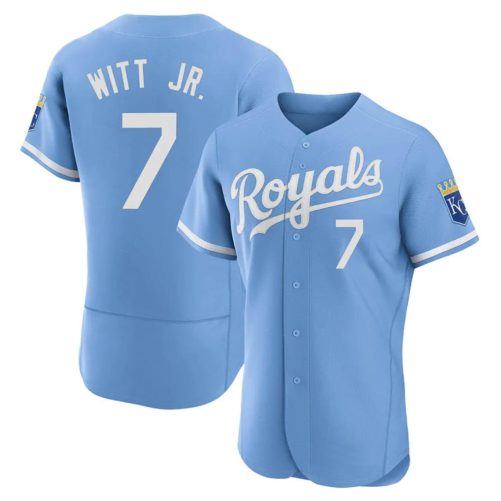 Lashops KC.Royals #7 Bobby Witt Jr. Player Light Blue Alt Limited Elite Home Stitched Jerseys