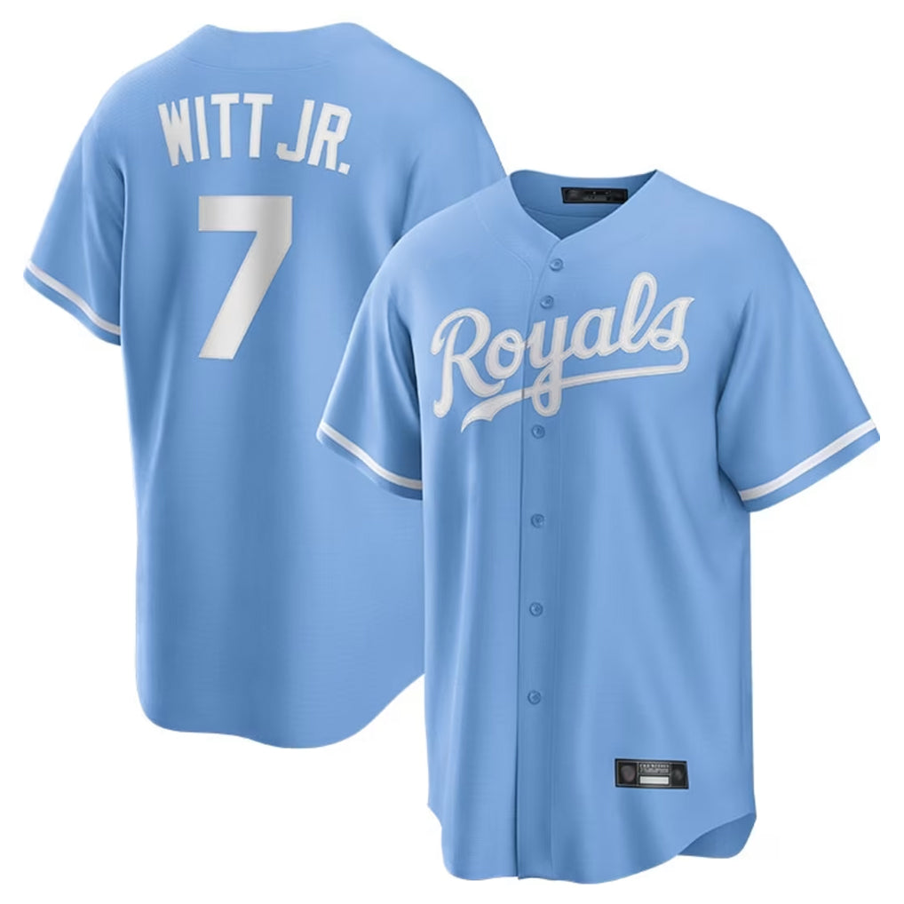 Lashops KC.Royals #7 Bobby Witt Jr. Player Light Blue Home Game Stitched Jerseys