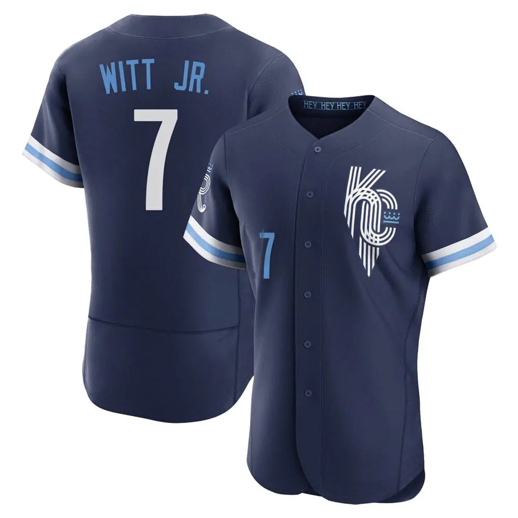 Lashops KC.Royals #7 Bobby Witt Jr. Player Navy City Connect Limited Elite Home Stitched Jerseys