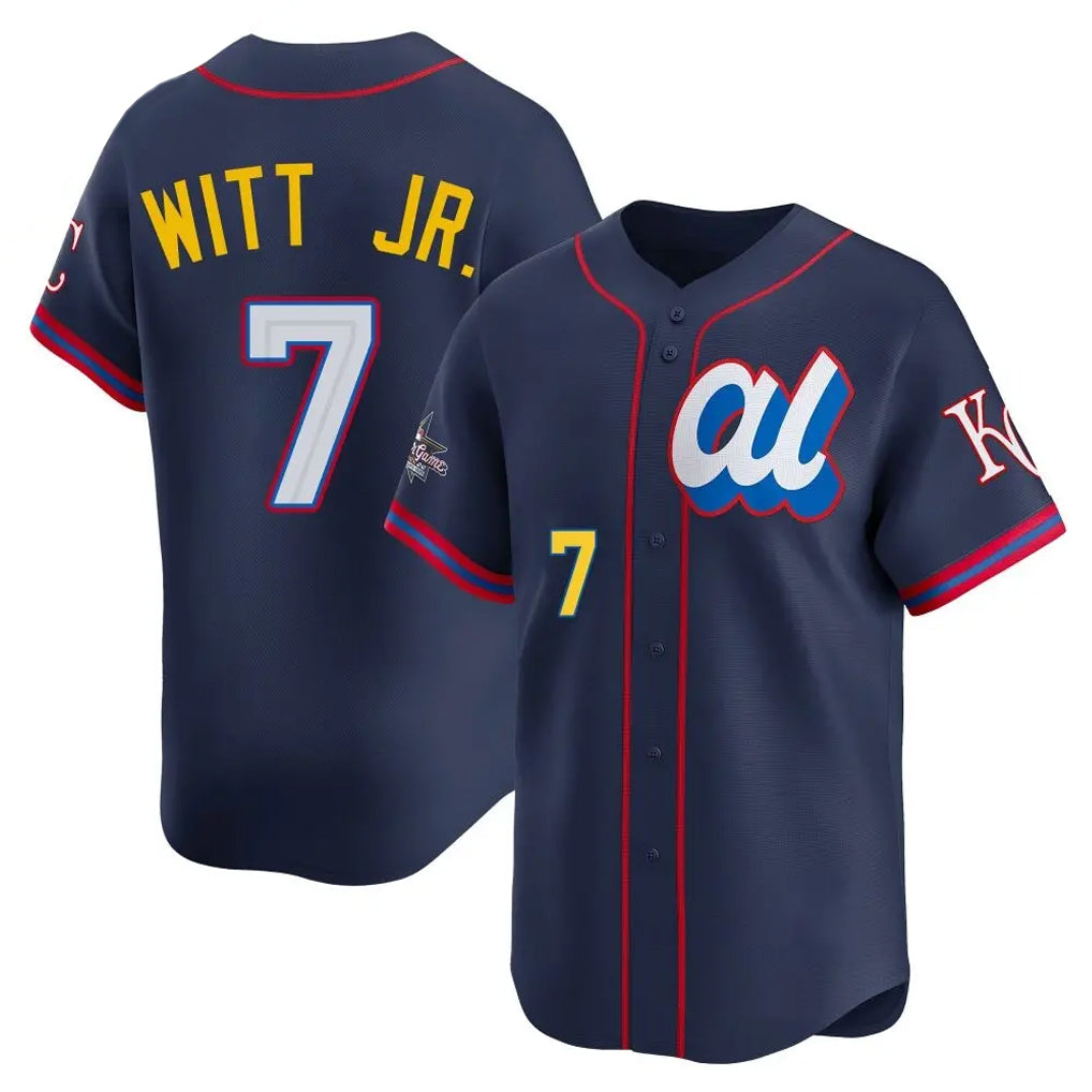 Lashops KC.Royals #7 Bobby Witt Jr. Player Navy Limited American League All-Star Edition Stitched Jerseys