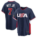 Lashops KC.Royals #7 Bobby Witt Jr. Player Navy USA 2026 World Classic Game Stitched Jerseys