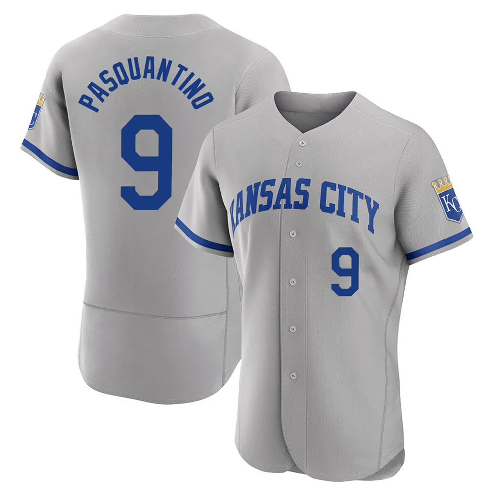 Lashops KC.Royals #9 Vinnie Pasquantino Player Gray Limited Elite Home Game Stitched Jerseys