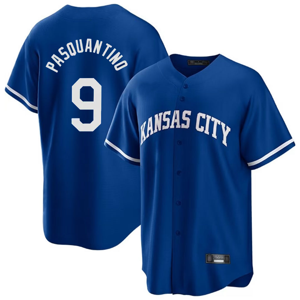 Lashops KC.Royals #9 Vinnie Pasquantino Player Royal Game Home Stitched Jerseys