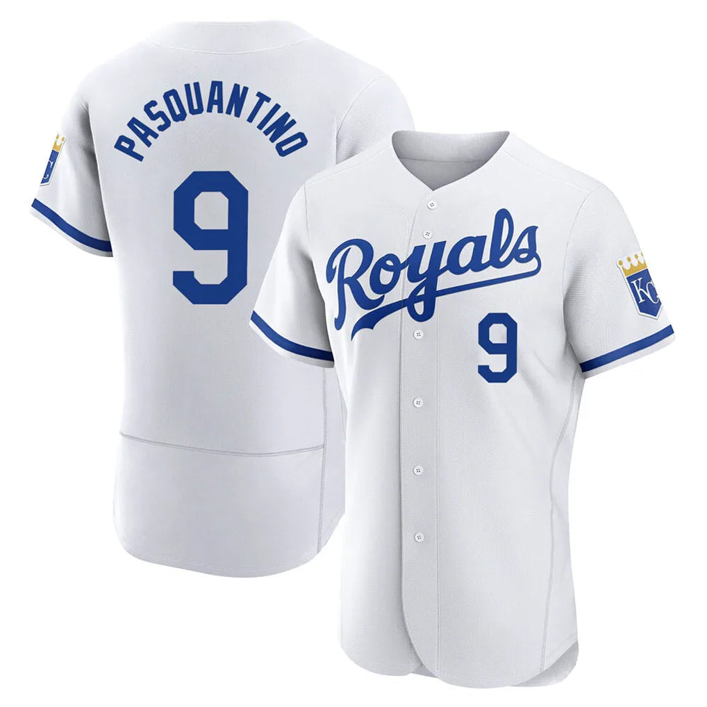 Lashops KC.Royals #9 Vinnie Pasquantino Player White Limited Elite Home Game Stitched Jerseys